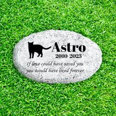 Custom Engraved Pet Grave Stones Personalized Cat Memorial Plaque for Garden or Lawn - MACIFECI