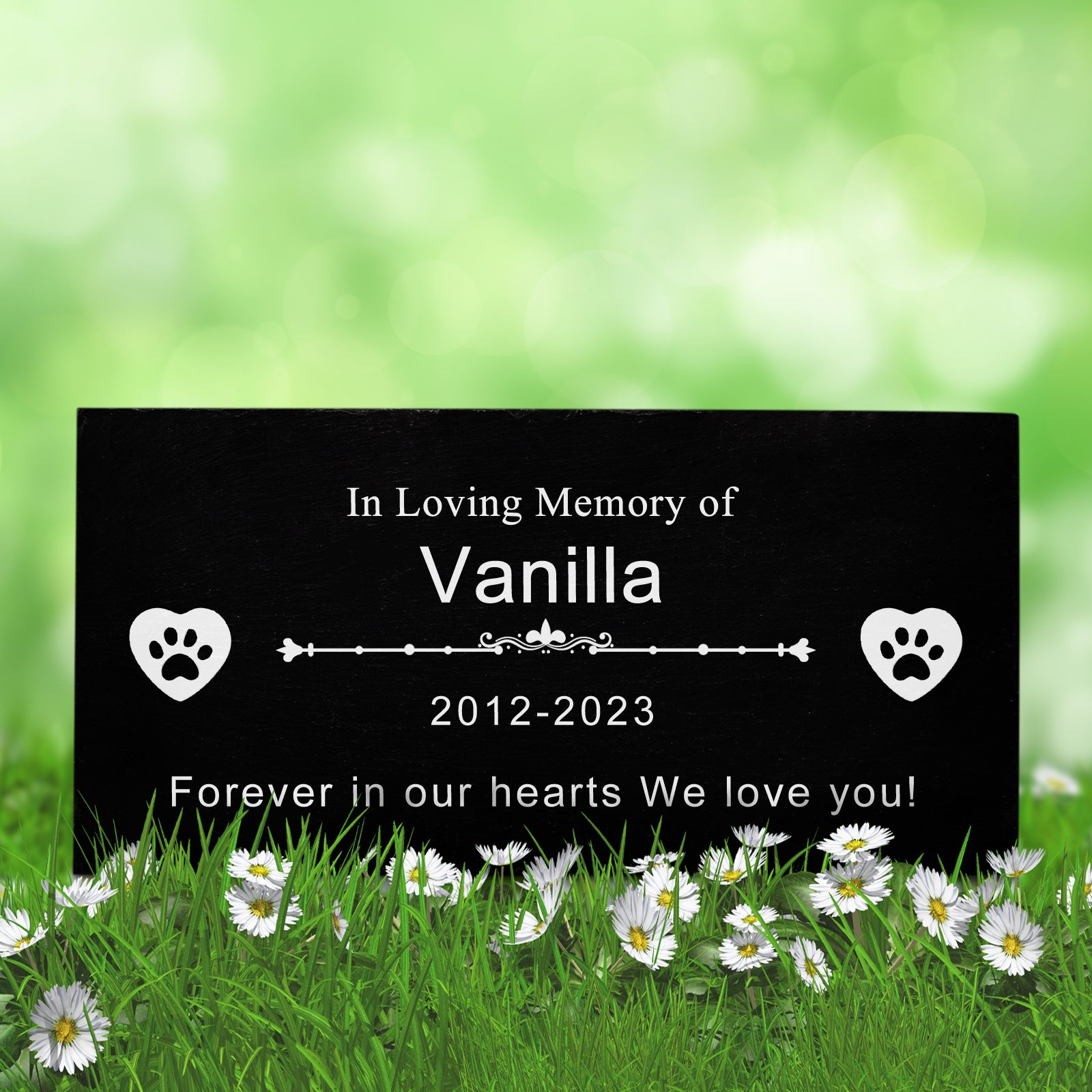 Custom Engraved Pet Memorial Garden Stone with Name for Dogs and Cats - MACIFECI