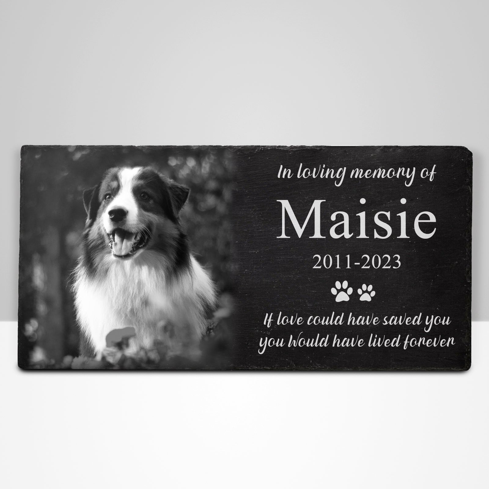 Custom Engraved Pet Memorial Garden Stone with Picture Personalized Dog Plaque for Grave - MACIFECI