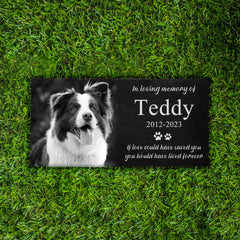 Custom Engraved Pet Memorial Garden Stone with Picture Personalized Dog Plaque for Grave - MACIFECI