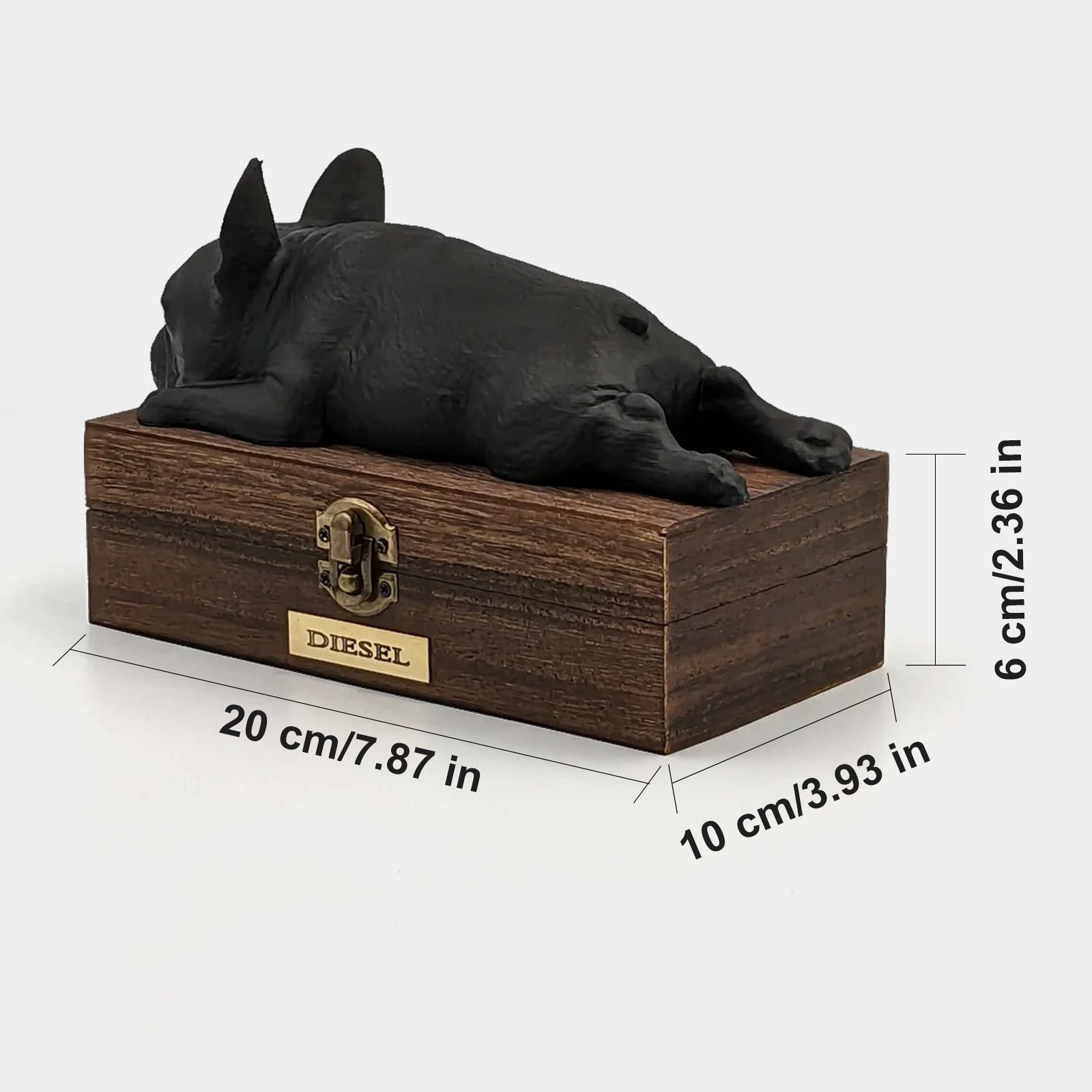 Custom French Bulldog cremation urn for ash Personalized Pet Urn Wooden Box with Name - MACIFECI