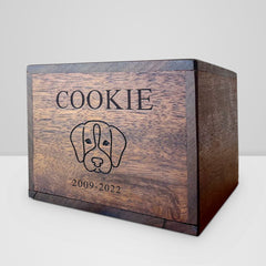 Custom Handcrafted Wooden Pet Cremation Urn with Name Personalized Dog Memorial Box - MACIFECI