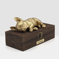 Custom Pet Ashes Box With Name Engraved Personalized French Bulldog Cremation Urn - MACIFECI