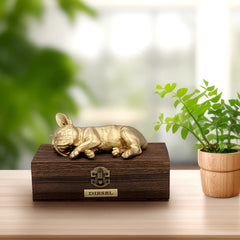 Custom Pet Ashes Box With Name Engraved Personalized French Bulldog Cremation Urn - MACIFECI