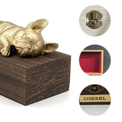 Custom Pet Ashes Box With Name Engraved Personalized French Bulldog Cremation Urn - MACIFECI