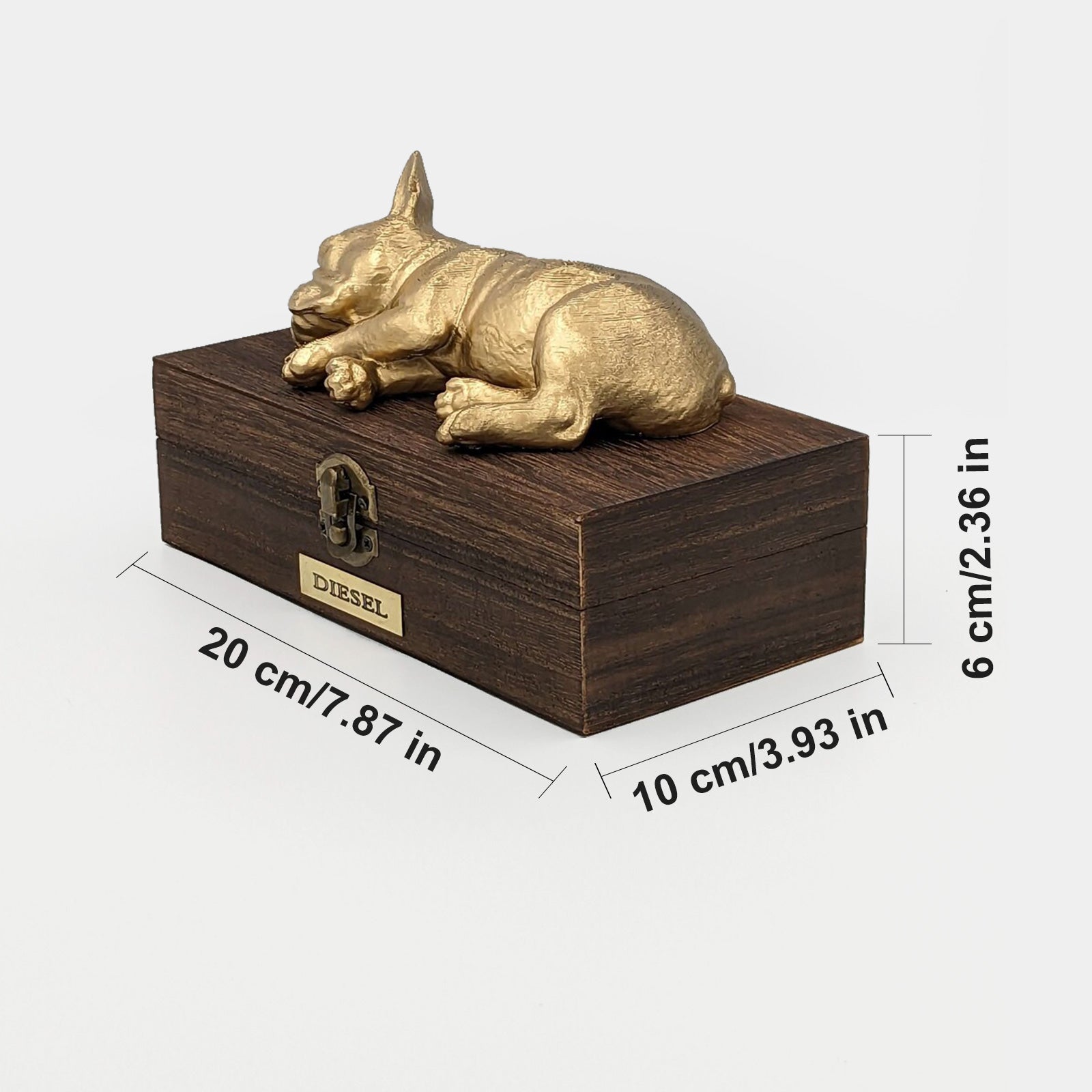 Custom Pet Ashes Box With Name Engraved Personalized French Bulldog Cremation Urn - MACIFECI