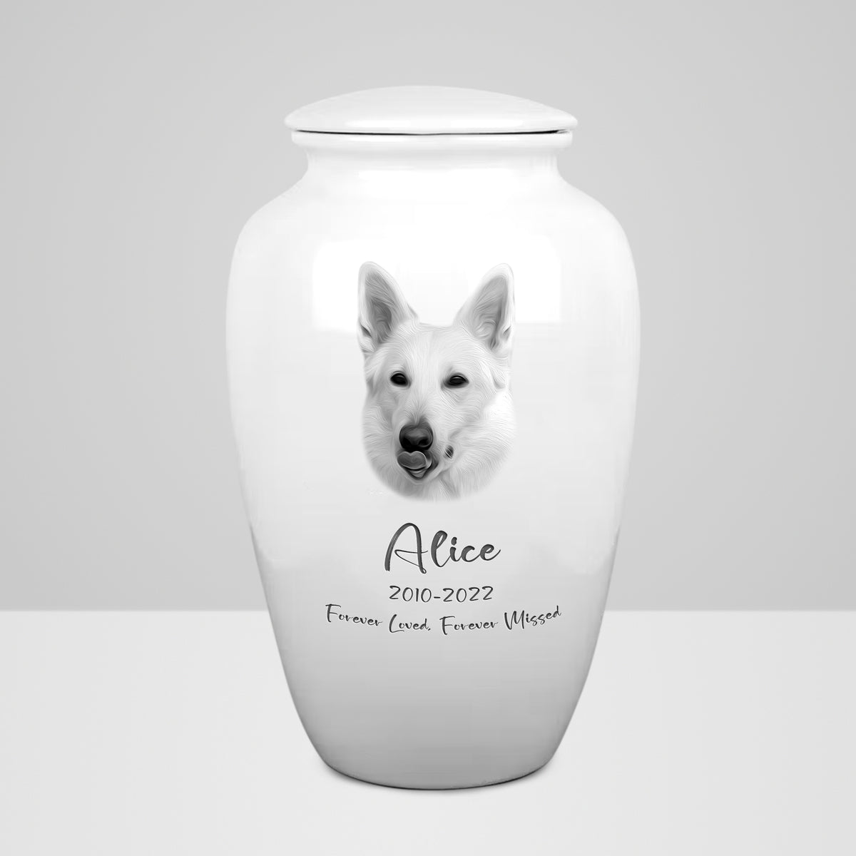 Custom Pet Ceramic Urn for Ashes Personalized Cat & Dog Memorial Urns with Engraving & Paw Print - MACIFECI