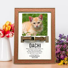 Custom Pet Collar Frame with Photo Dog Remembrance Picture Frame for Deceased Dog - MACIFECI