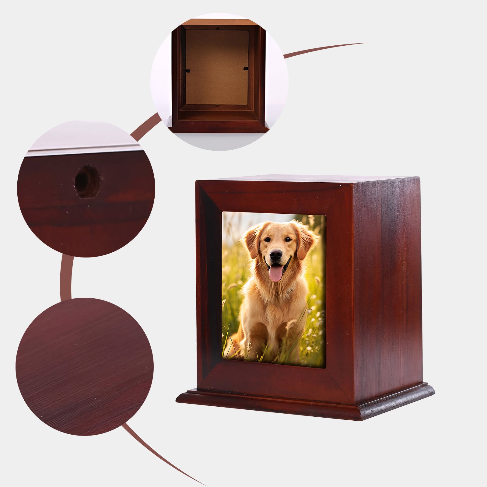 Custom Pet Cremation Urn for Ashes Personalized Dog Memorial Keepsake Box - MACIFECI