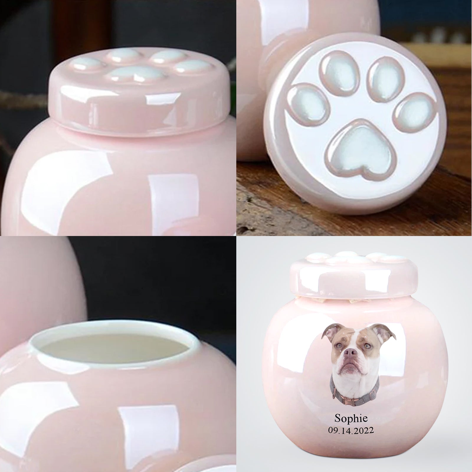 Custom Pet Cremation Urn for Ashes Personalized Dog/Cat Keepsake Urn for Beloved Pet Memory - MACIFECI