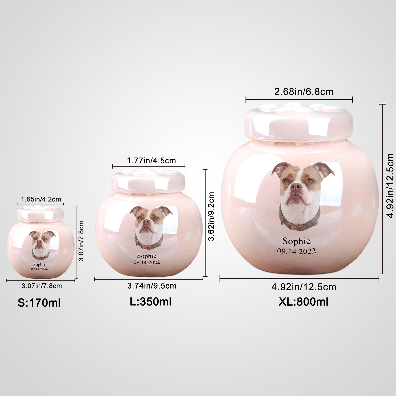 Custom Pet Cremation Urn for Ashes Personalized Dog/Cat Keepsake Urn for Beloved Pet Memory - MACIFECI