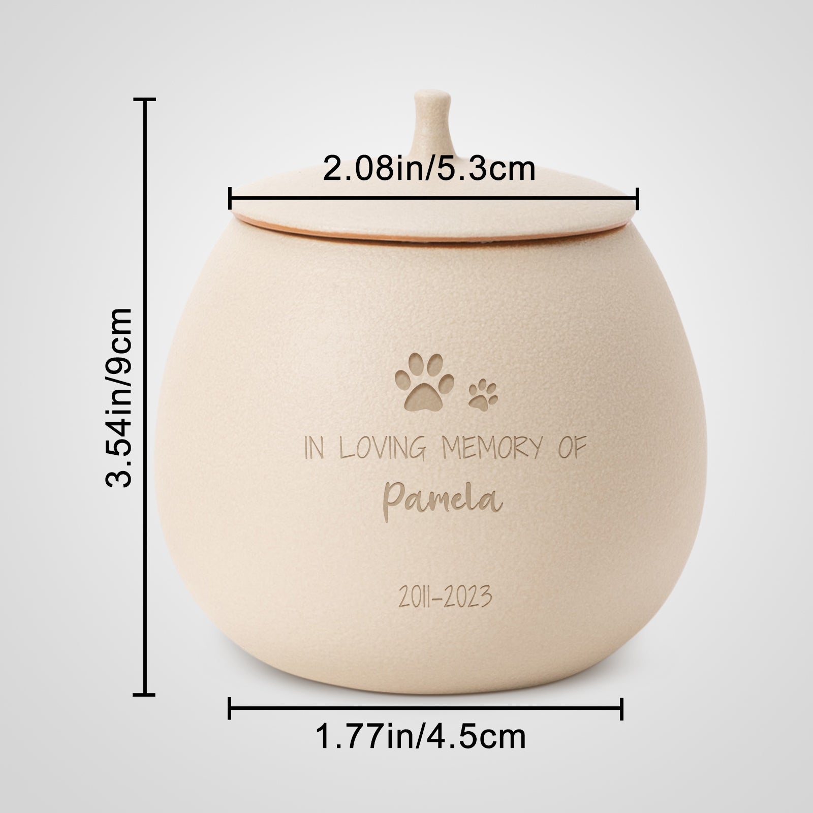 Custom Pet Engraved Urn with Name Personalized Memorial Cremation Urns - MACIFECI