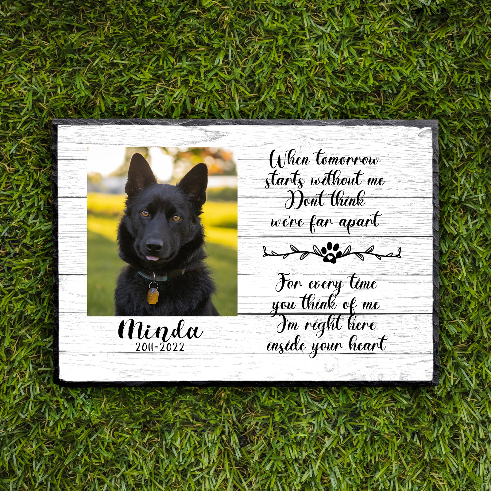 Custom Pet Garden Stones for Dogs Personalized Pet Memorial Stone with Photo - MACIFECI