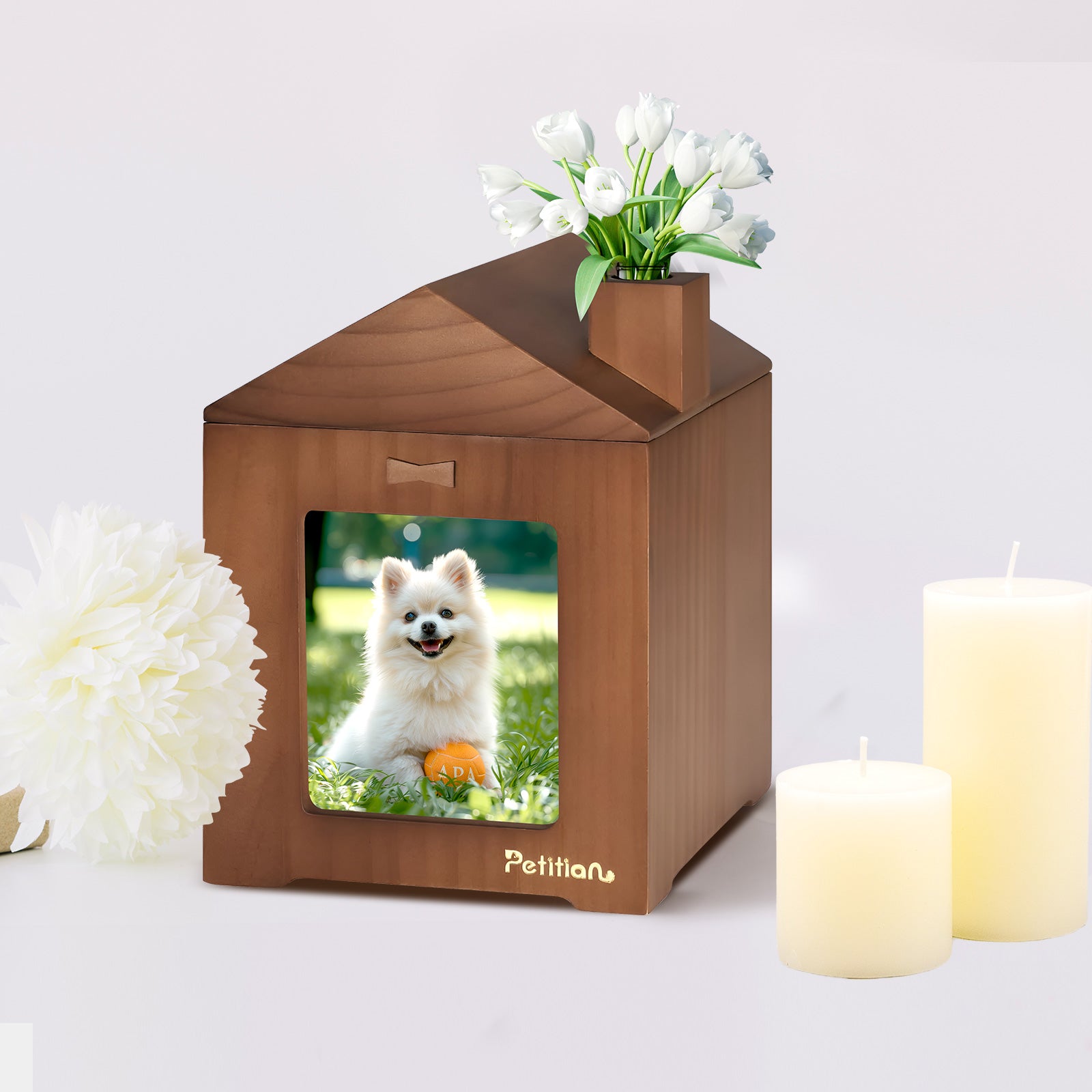 Custom Pet Memorial Box with Name Personalized Photo Frame Urns for Dogs - MACIFECI