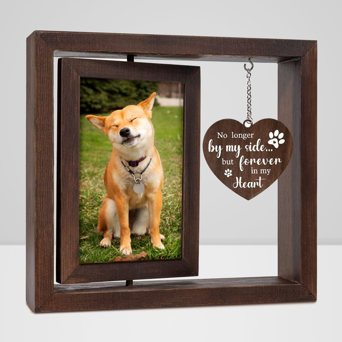 Custom Pet Memorial Frame with Paw Print Personalized Loss of Dog Picture Frame - MACIFECI