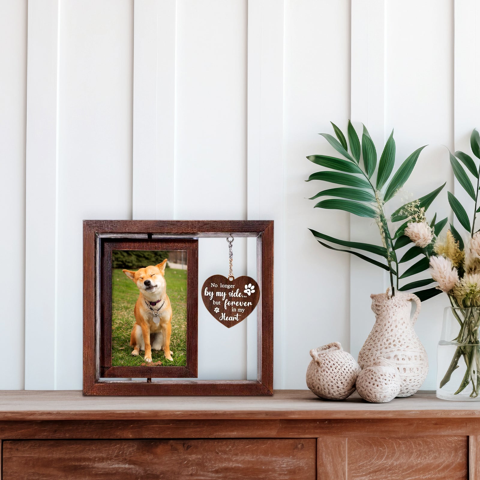 Custom Pet Memorial Frame with Paw Print Personalized Loss of Dog Picture Frame - MACIFECI