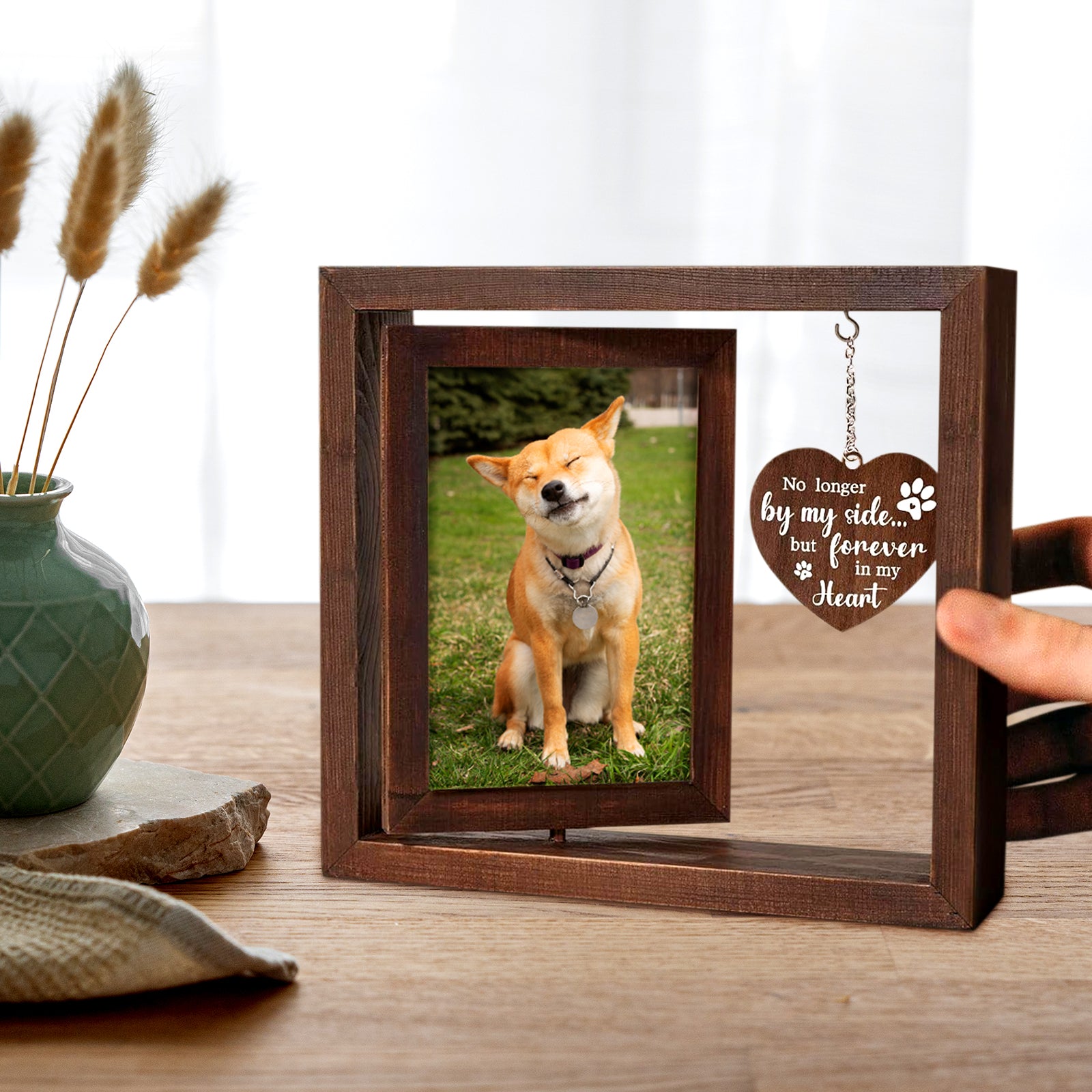 Custom Pet Memorial Frame with Paw Print Personalized Loss of Dog Picture Frame - MACIFECI