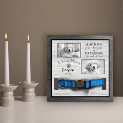 Custom Pet Memorial Picture Frame with Collar Personalized Dog Loss Remembrance Gift - MACIFECI