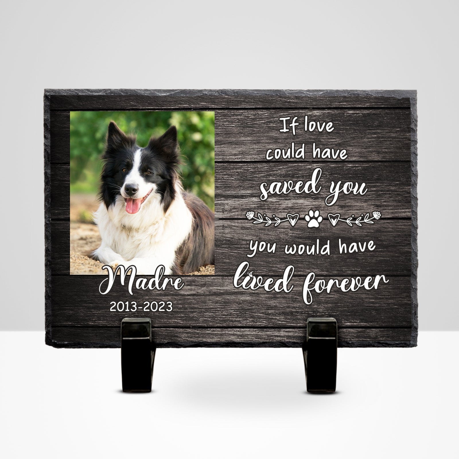 Custom Pet Memorial Plaque for Deceased Dogs Personalized Garden Stones with Picture - MACIFECI