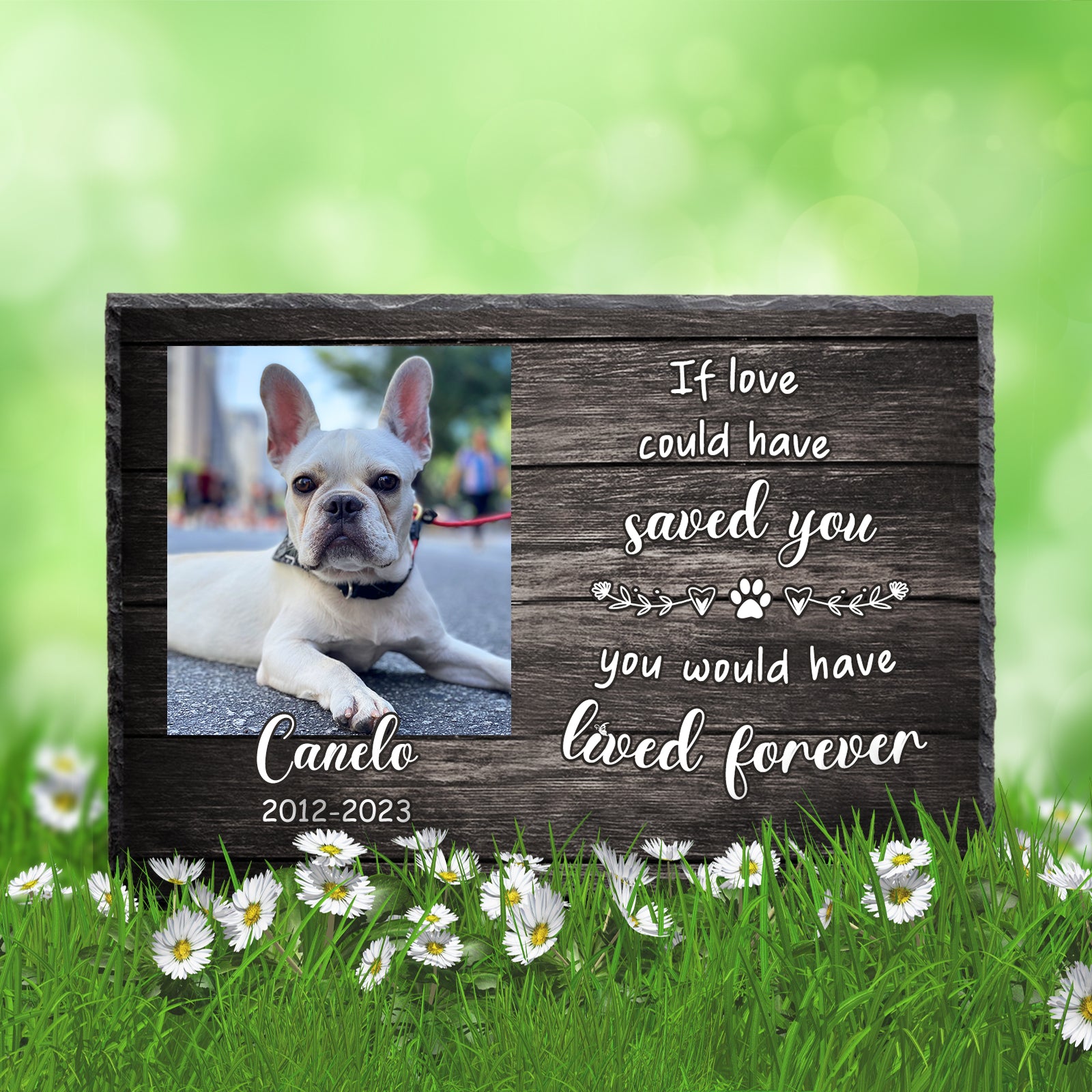 Custom Pet Memorial Plaque for Deceased Dogs Personalized Garden Stones with Picture - MACIFECI