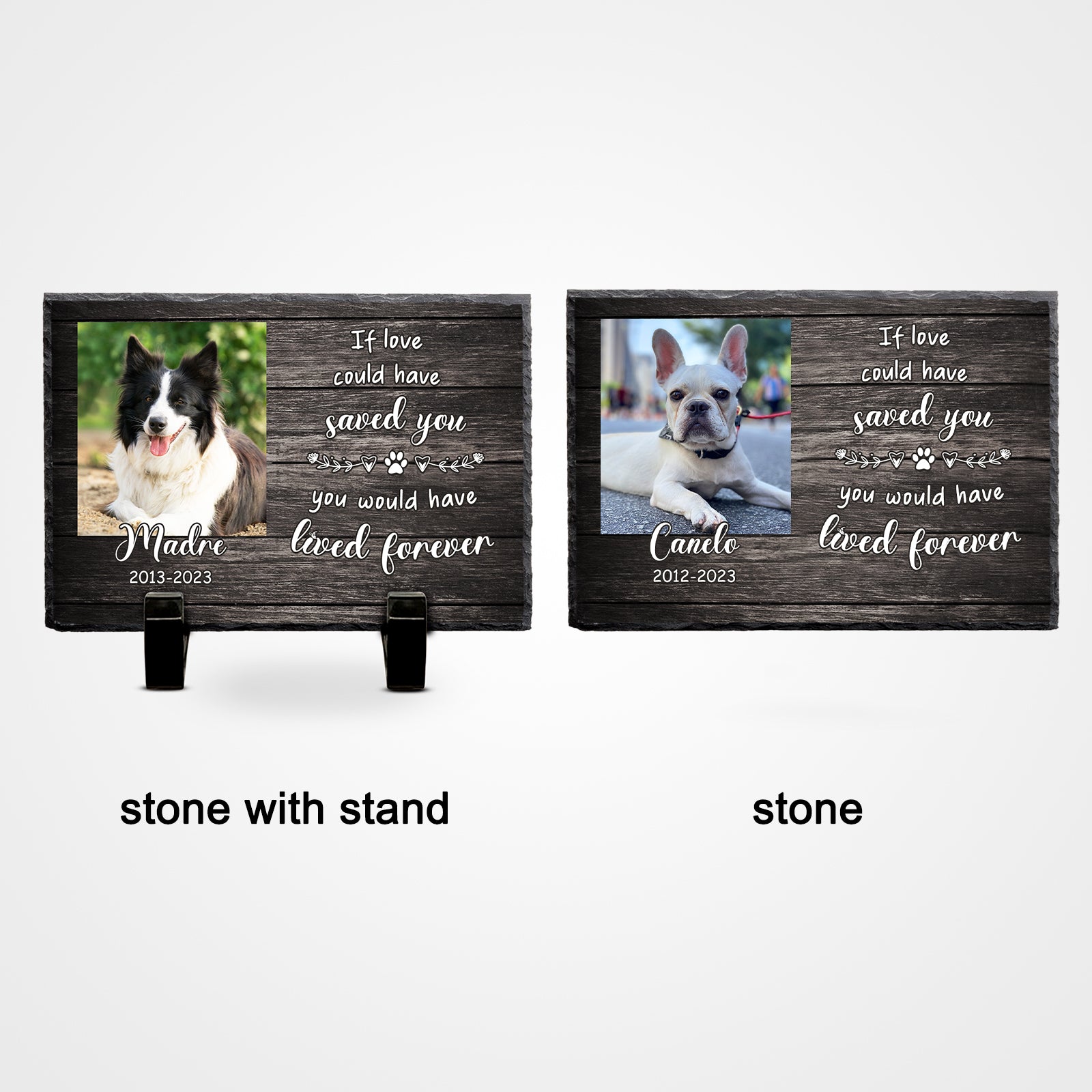 Custom Pet Memorial Plaque for Deceased Dogs Personalized Garden Stones with Picture - MACIFECI