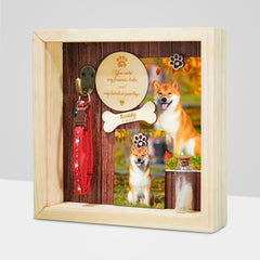 Custom Pet Memorial Shadow Box Frame with Name for Dog Memories - MACIFECI