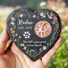 Custom Pet Memorial Stone with Photo Personalized Dog Grave Marker for Garden - MACIFECI