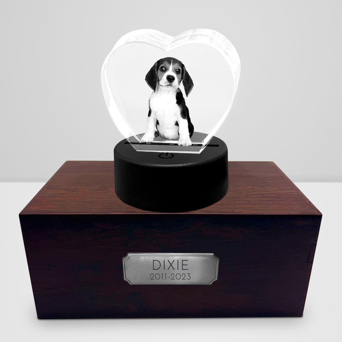 Custom Pet Memorial Urn Set with Engraved Crystal Photo - MACIFECI