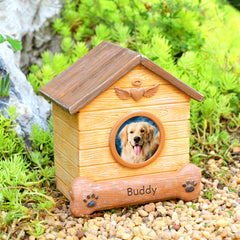 Custom Pet Memorial Urn with Photo Frame Personalized Dog Keepsake Cremation Urn for Ashes - MACIFECI