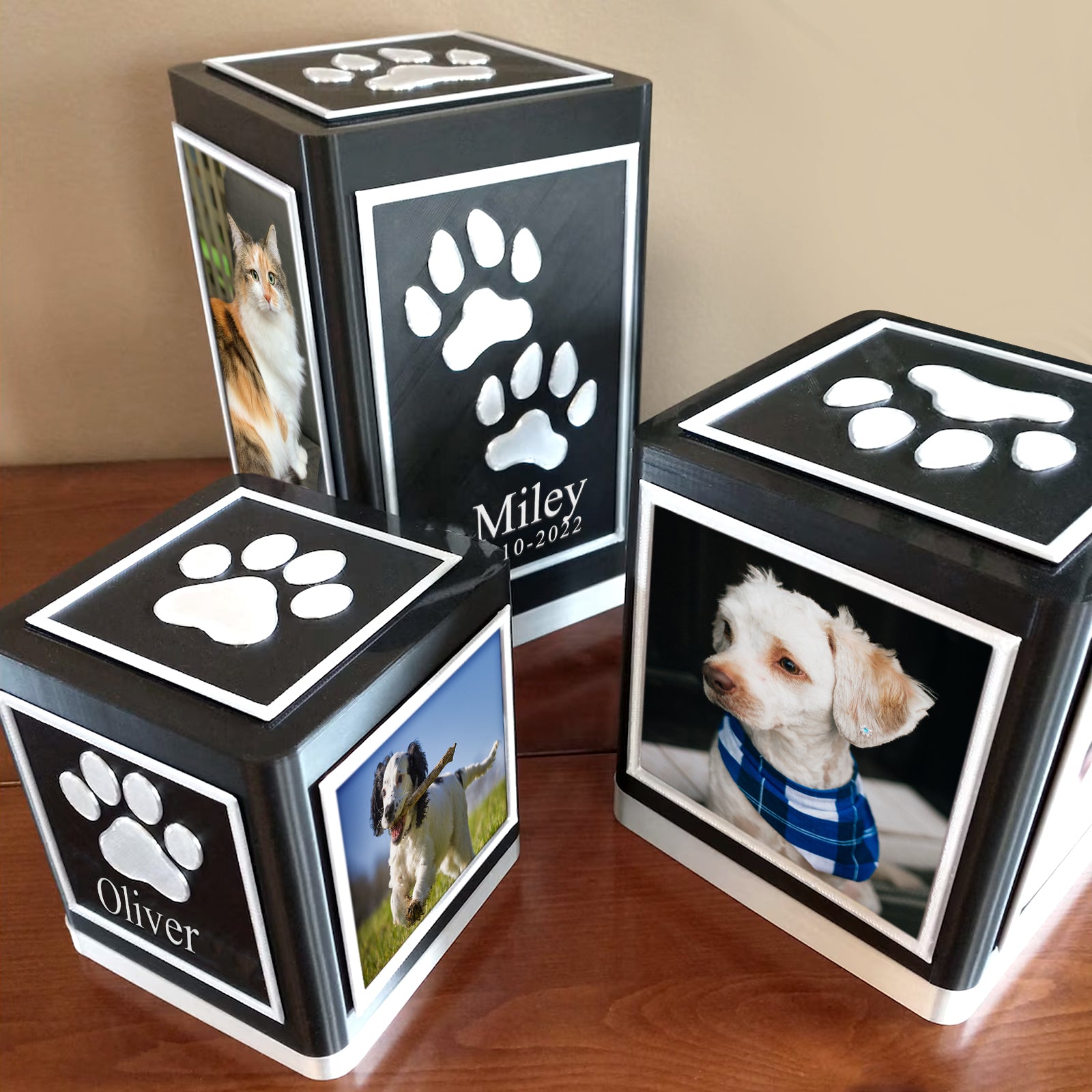 Custom Pet Memorial Urn with name Personalized Dog/Cat Keepsake Cremation Box for Ashes and Keepsake - MACIFECI