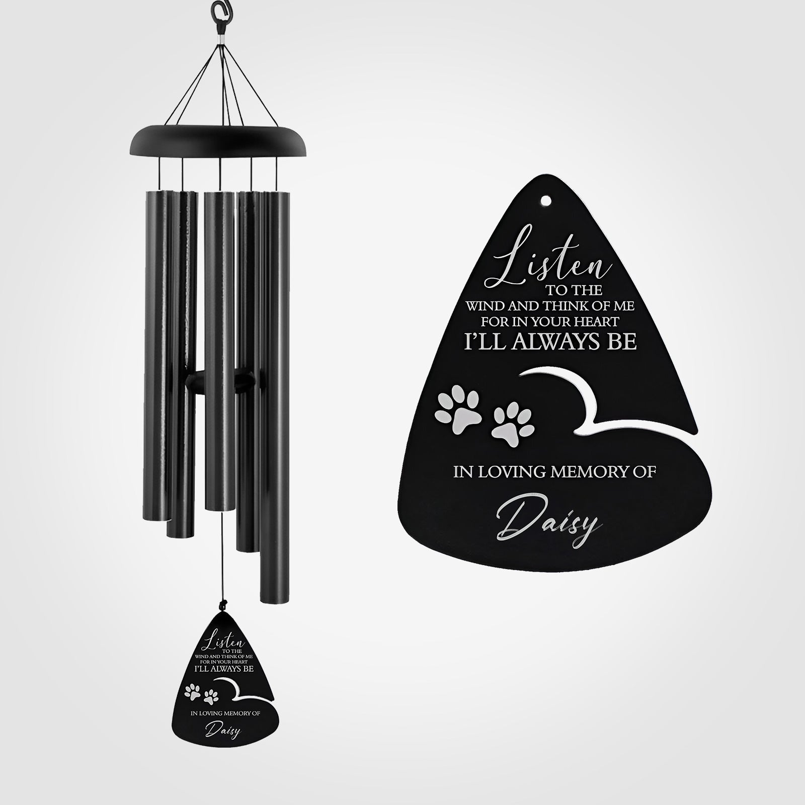 Custom Pet Memorial Wind Chimes with Name Personalized Condolence Gift for Loss of Dog - MACIFECI