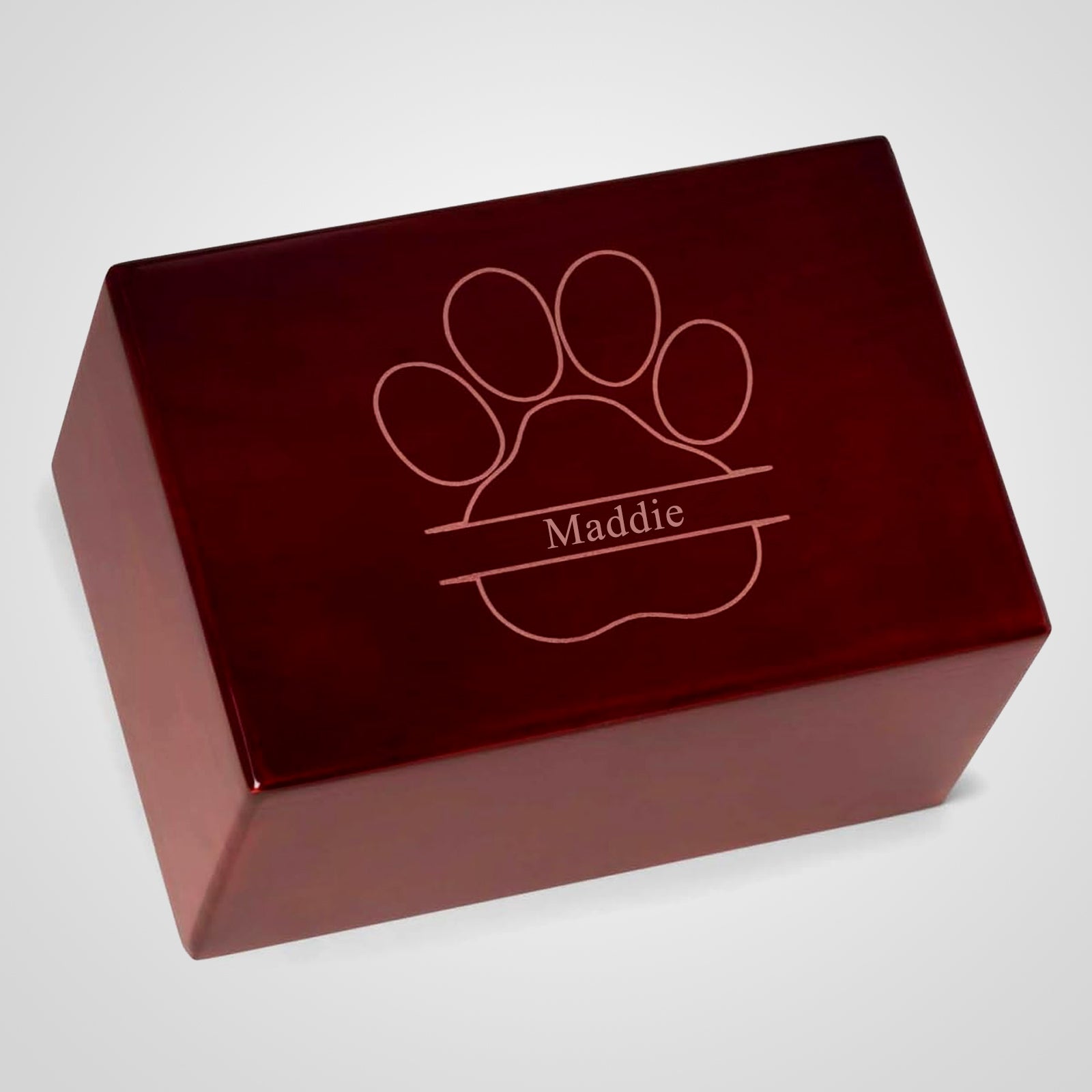 Custom Pet Memory Box with Name Personalized Wooden Pet Keepsake Cremation Urns for Dogs & Cats - MACIFECI