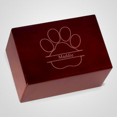 Custom Pet Memory Box with Name Personalized Wooden Pet Keepsake Cremation Urns for Dogs & Cats - MACIFECI
