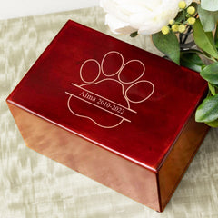Custom Pet Memory Box with Name Personalized Wooden Pet Keepsake Cremation Urns for Dogs & Cats - MACIFECI