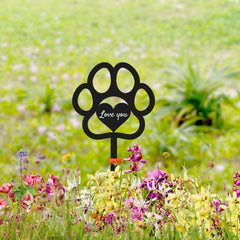 Custom Pet Name Plaque for Garden and Cemetery Dog Remembrance Plaque Personalized with Paw - MACIFECI