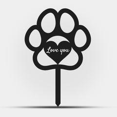 Custom Pet Name Plaque for Garden and Cemetery Dog Remembrance Plaque Personalized with Paw - MACIFECI