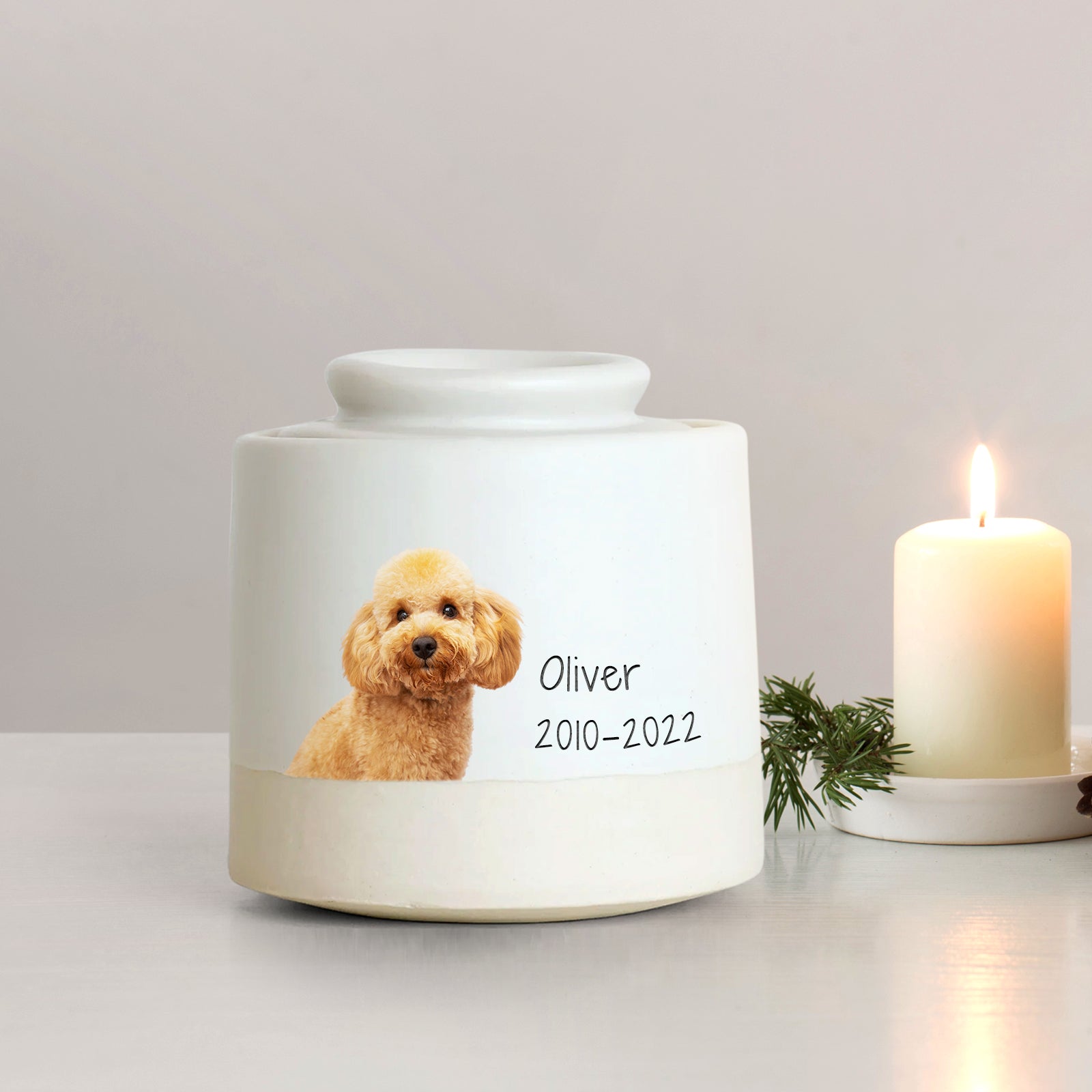 Custom Pet Photo Urn with Name Personalized Memorial Cremation Keepsakes for Dog,Cat - MACIFECI