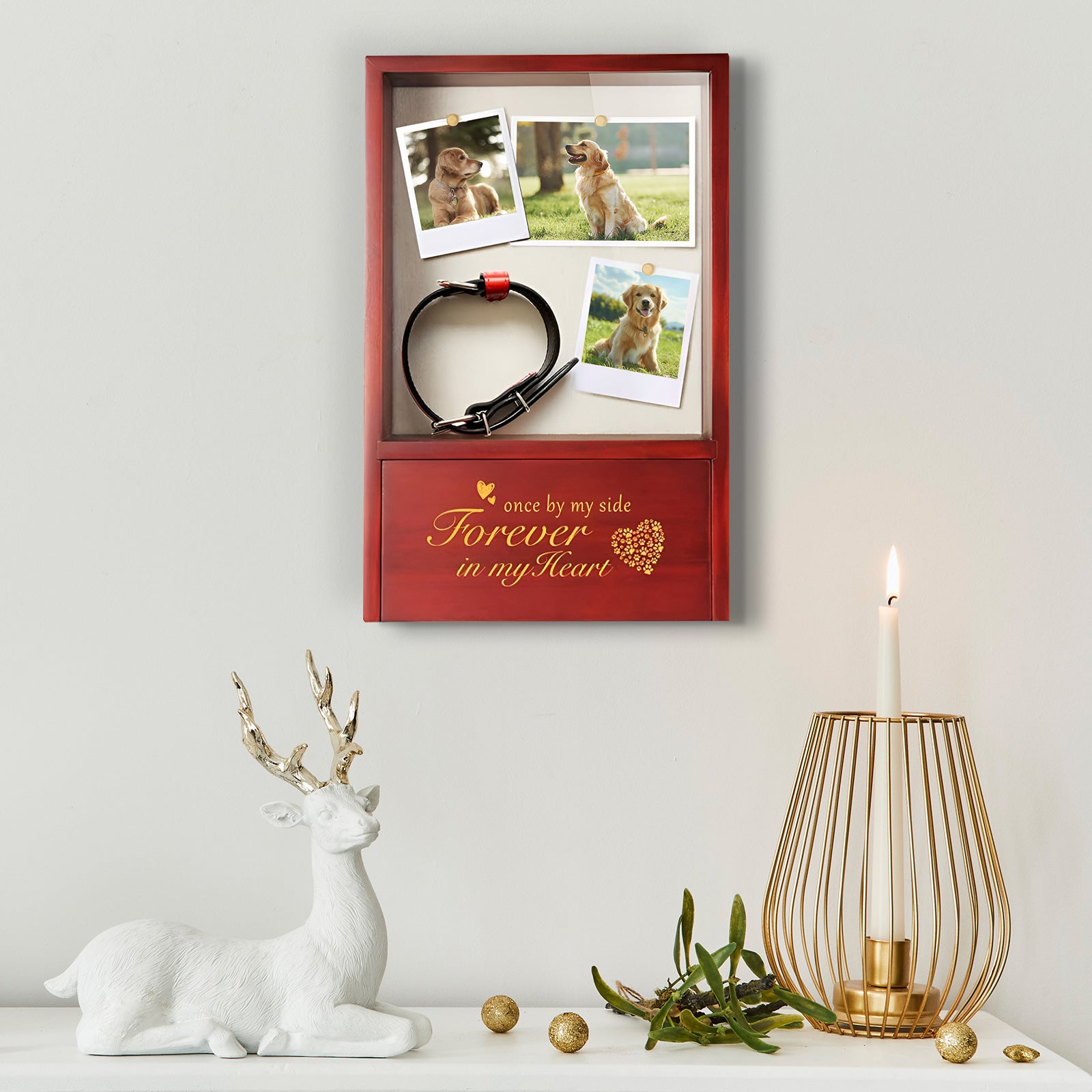 Custom Pet Urn Memorial Frame with Name Personalized pet Keepsake Box - MACIFECI