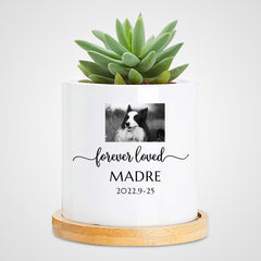 Custom Photo Flower Pot Personalized Dog Photo Urn Planters for Pet Memorial Gift - MACIFECI