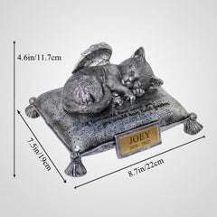 Custom Resin Pet Name Urns with Statue Personalized Keepsake Cremation Urns for Dog/Cat - MACIFECI