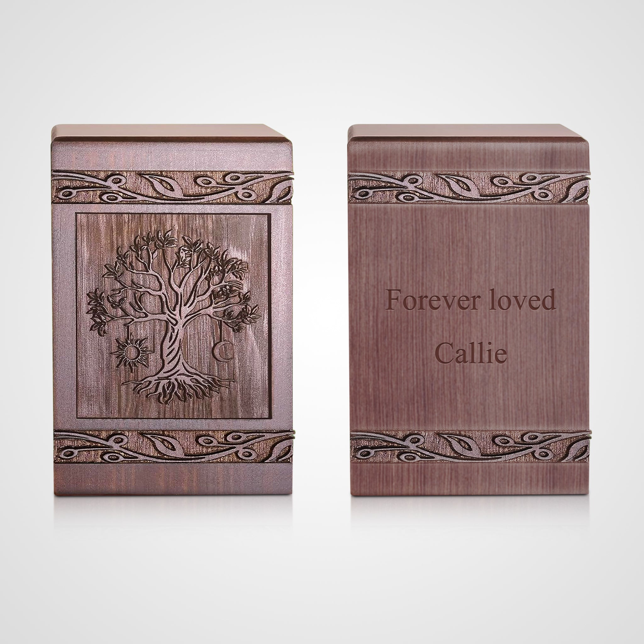 Custom Small Pet Cremation Urns with Name Engraved Dog Memorial Keepsake Box - MACIFECI