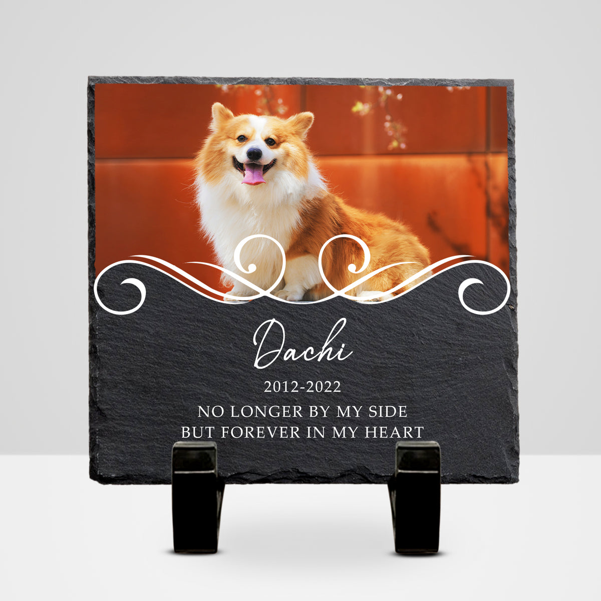 Custom Square Pet Memorial Plaque Personalized Bereavement Gifts for Loss of Dog - MACIFECI