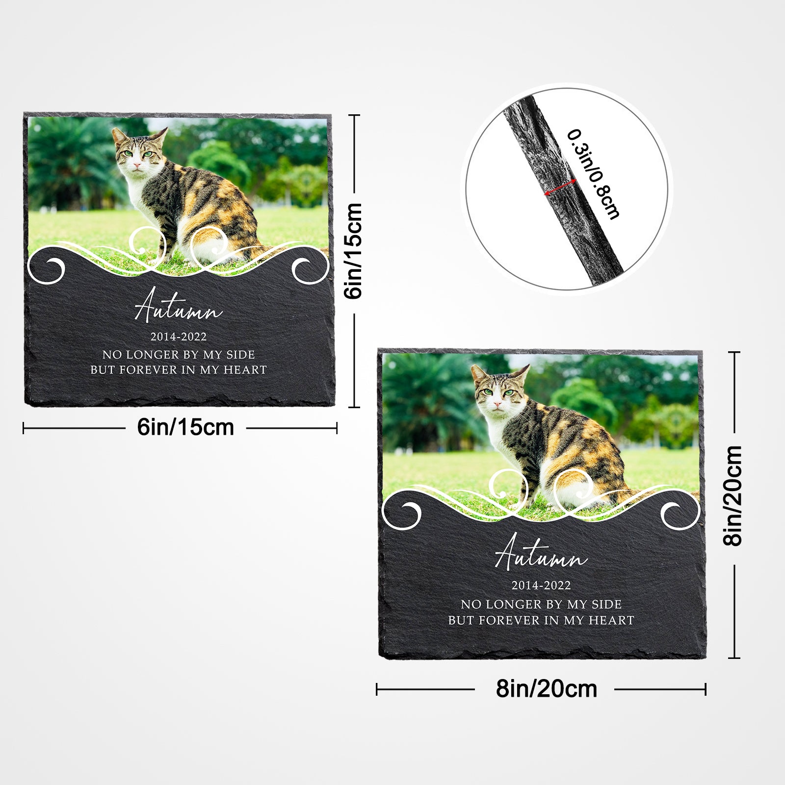 Custom Square Pet Memorial Plaque Personalized Bereavement Gifts for Loss of Dog - MACIFECI