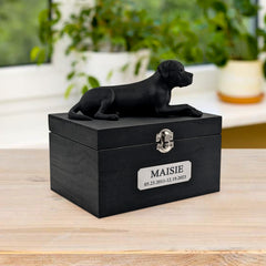 Custom Wood Pet Cremation Urns Personalized American Bulldog Ashes Box for Dogs - MACIFECI