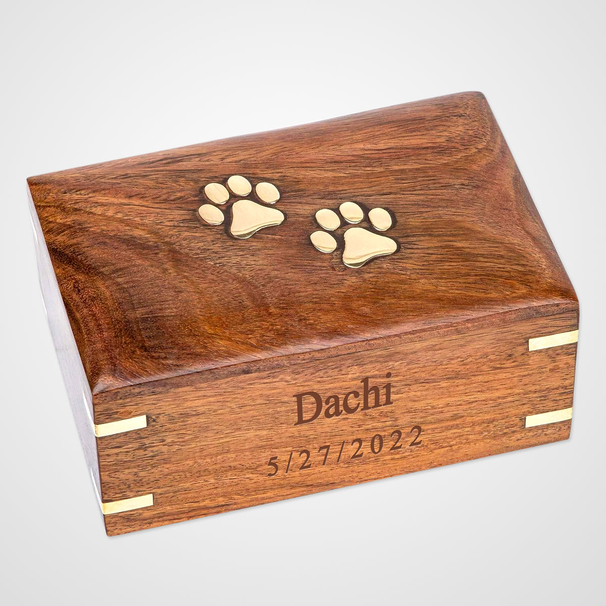 Custom Wooden Pet Ashes Box with Name Engraved Personalized Dog and Cat Urns - MACIFECI