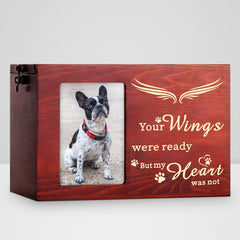 Custom Wooden Pet Cremation Urn Personalized Dog Memorial Box for Ashes - MACIFECI