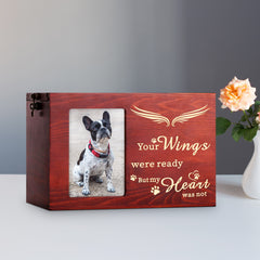 Custom Wooden Pet Cremation Urn Personalized Dog Memorial Box for Ashes - MACIFECI