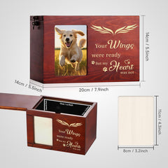 Custom Wooden Pet Cremation Urn Personalized Dog Memorial Box for Ashes - MACIFECI