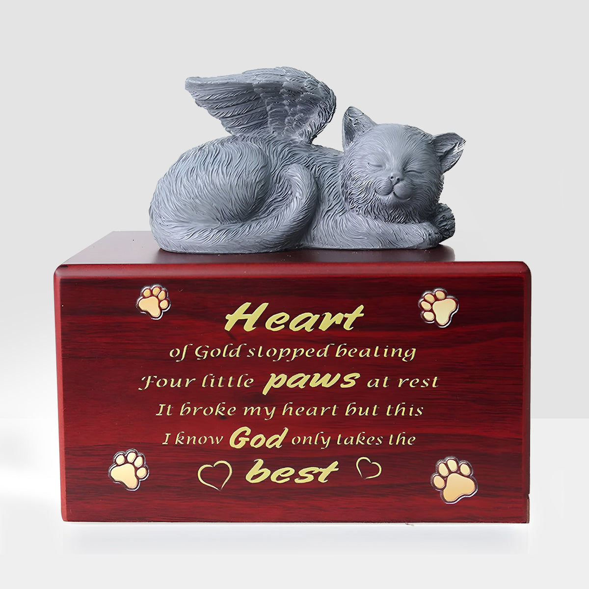 Custom Wooden Pet Memorial Cremation Urn Personalized Ashes Keepsake Box for Dog - MACIFECI