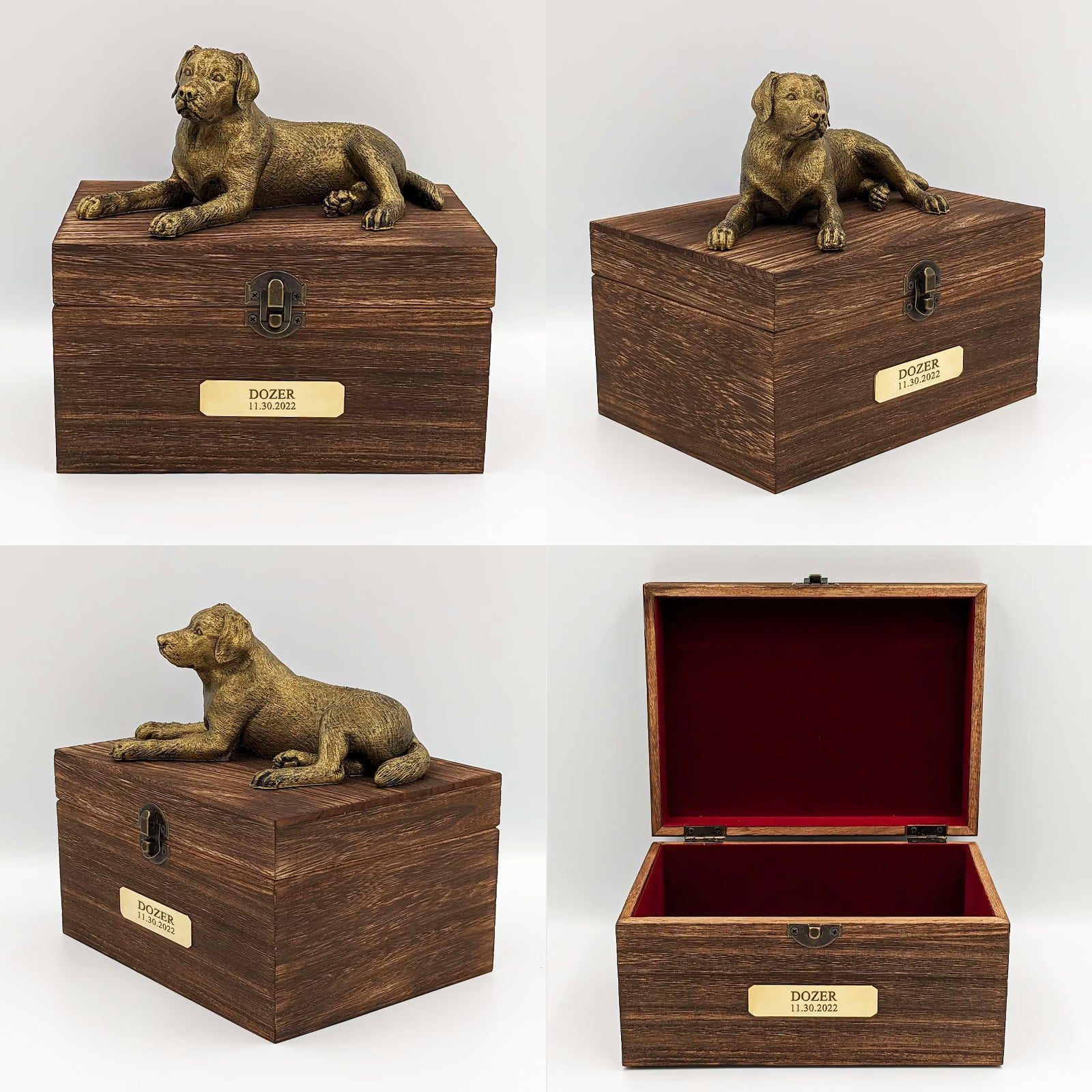 Custom Wooden Cremation Boxes Personalized Labrador Ashes Urn - MACIFECI